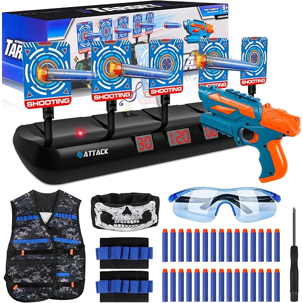 Gilet Tactique Nerf TIMESETL - 37 Pièces Avec 30 Fléchettes, Masque Et Lunettes