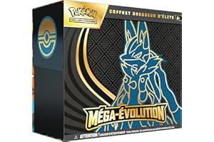 Pokémon : Coffret Dresseur d’élite Méga-Évolution – Lucario du JCC Pokémon (1 Carte Promo entièrement illustrée, 9 boosters et des Accessoires de Jeu Premium)