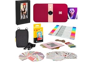 KODAK Smile Cámara Digital Impresión Instantánea con 2 x 3 Papel Zink, Rojo, Marco de Fotos con Funda Suave