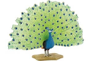 Bullyland 69390 - figurka do zabawy pawia, ok. 8,6 cm wielkości zwierzęcia, wierna w szczegółach, bez PCW, idealna jako figurka na tort i mały prezent dla dzieci od 3 lat