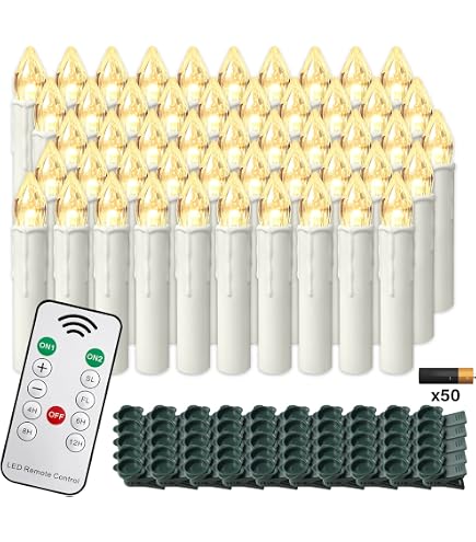 10er Set LED Christbaumkerzen Mit Fernbedienung – 3D-Flamme, Timer, Dimmbar, Flackernd/konstant, Inkl. Batterien & Halter