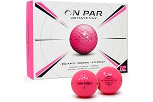 on par Distance Max Lot de 12 balles de Golf pour Une Distance, Un contrôle et Une précision améliorés, Cadeau de Golf idéal pour Toutes Les Vitesses de Swing avec Un Graphique de Cible Audacieux