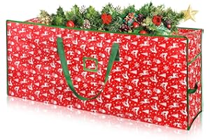 PWSAP Custodia Porta Albero di Natale,Alce Impermeabile Sacco per Alberi Artificiali Fino a 120 cm Borsa per Albero di Natale Custodia con Manico e Doppia Cerniera Smontabile Tessuto Oxford