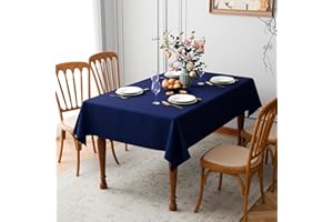 GFCC Tovaglia 140x200 cm Blu - Rettangolare Tovaglia per 8 Posti Poliestere Lavabile Antimacchia Tovaglie per Soggiorno, Cucina, Sala da Pranzo, Giardino Esterno Compleanno, Natalizie, Feste