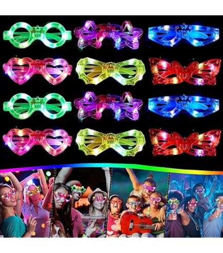 6 Pezzi Occhiali Ritagliati Illuminati, Occhiali Da Festa Con - Foto 9