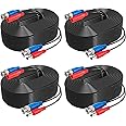 ANNKE 4 Pack 30M/100 Feet BNC Video Power Cable Security Camera Cable for CCTV Surveillance DVR System Installation, Free BNC