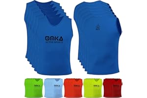 OMKA 6 Stück (6er-Set) Fußball Leibchen Lätzchen Trainingsleibchen Markierungshemd Fußballleibchen für Kinder Jugend und Erwachsene |