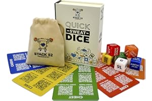 Stack 52 Quick Sweat Fitness Dice. Bodyweight Exercise Workout Game. Designed by a Military Fitness Expert. Video Instructions Included. No Equipment Needed. Burn Fat Build Muscle. (2019 Base Set)