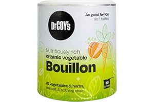 Dr. Coy's Organic Vegetable Bouillon Powder 150g - Gluten Free, Vegan Broth for Vegetable Stock, Soups and Sauces - Rich in Organic Vegetables - Ideal for Cooking & Seasoning