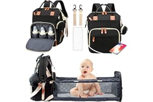 BURSUN Baby Wickeltasche/Rucksack, lässiger Wickelrucksack, multifunktionaler Großraum-Reiserucksack mit Wickelauflage und Schnullertasche für Mama und Papa.
