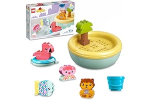 LEGO 10966 Duplo Jouet de Bain : L’Île Flottante des Animaux, Set Baignoire pour Bébés et Enfants de 1.5+ Ans