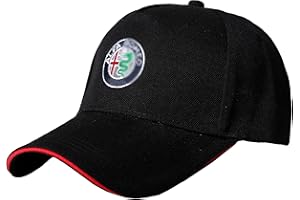 HENGYUESHANG Universal Cap Car Logo Gestickte Männer Frauen Verstellbare Baseball Cap für Alfa Romeo Zubehör, Einheitsgröße Schwarz