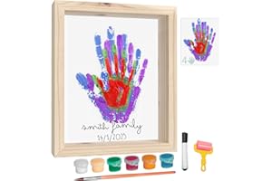 HuBorns - Baby Hand and Footprint Kit & Family Handprint Kit with 4 Handprint Spaces, Hand and Foot Print for Baby Painting Frame, Perfect as New Baby Gifts, New Mum Gift and Family Gifts