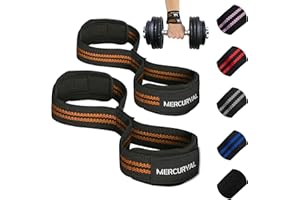 MERCURYAL Straps en 8 Gym para Nivel Avanzado y Profesional - Straps Powerlifting - Correas de Agarre en Formade 8 de Gimansio y Peso Muerto - Complemento para el Gimnasio - Accesorios Gimnasio.