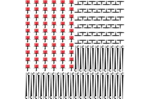 Forever Speed 180PCS Kit Riego por Goteo Automatico, 60 Goteros para Riego Cabeza + 60 T Conector + 60 Anclaje de Tierra para Manguera para Jardín, Invernadero, Césped - Rojo