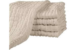 Yoofoss Muślinowe kwadraty, w 100% bawełniane pieluchy 65x65 cm, duże chłonne muślinowe gazy, ręcznik kąpielowy dla niemowląt, 5 sztuk, morelowe