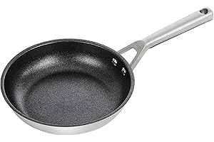 Ninja Foodi Zerostick C60020EU, patelnia ze stali nierdzewnej, 20 cm, powłoka nieprzywierająca, kompatybilna z kuchenkami indukcyjnymi, nadaje się do mycia w zmywarce, srebrna