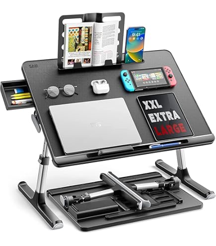 Tavolo Da Letto Regolabile KELOFO - Scrivania Pieghevole 60x30 Cm Per Laptop, Lavoro, Disegno E Gioco - Foto 10