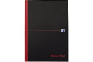 Oxford Black n' Red, A4 Notebook, Casebound, Hardback, 192 Pages, Single Notepad