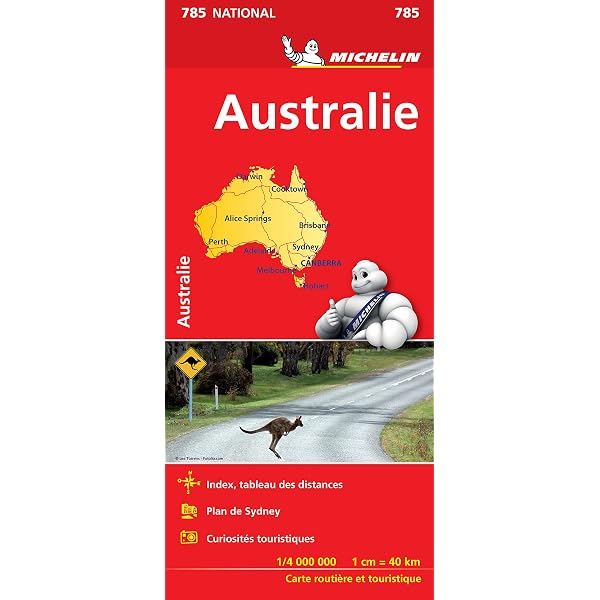 Carte Routière Et Touristique Michelin Australie - Cartographie Détaillée Pour Road Trip
