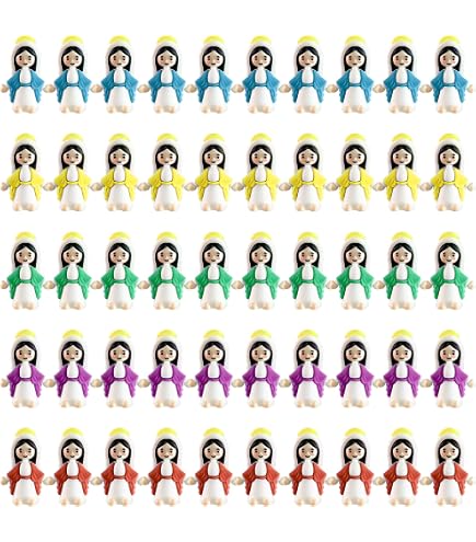 6 Mini Figurines Jésus En PVC - 3 X 1,5 X 3,5 Cm, Couleurs Vives, Pour Décoration, Bricolage, Cadeau Religieux