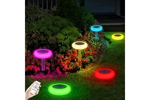 ‎INTELAMP INTELAMP 6 Stück Solarlampen für Außen Garten mit Fernbedienung, Solarleuchten für Außen RGB Modi 9 Spezifische Farben, Warmweiß Wasserdicht Solar Gartenleuchte für Rasen, Terrasse, Hof, Weihnachten