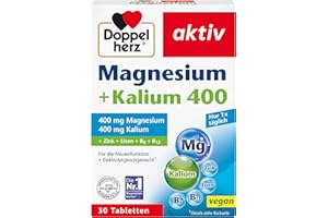‎DOPPELHERZ Doppelherz Magnesium + Kalium 400 – Magnesium und Kalium als Beitrag für die normale Muskelfunktion – 30 Tabletten