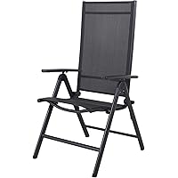 Chicreat Korfu Klappstuhl aus Aluminium, Anthrazit, 67 x 59 x 113 cm