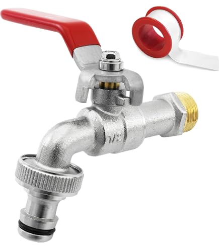 RIEGOLUX Robinet Jardin Laiton 1/2'' Avec Raccord Rapide Double Sortie - Anti-Gel Sphère Laiton