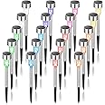 GIGALUMI Solar Lights Outdoor Waterproof, 20 Pack, Stainless Steel LED Solar Garden Lights for Patio, Lawn, Yard and Landscape, Garden Decor Patio Decor,Multicolor