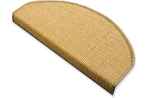 FLOORDIREKT Sisal – Alfombrillas para peldaños (,, escaleras Alfombra, MA Natural Pequeño, tejida en Natural, Schöner Sisal estructura, eingepresster ángulo de escaleras para un apoyo seguro, colores vivos y maletero para humanos y animales