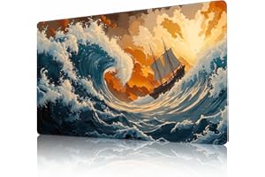 AIRCBC MTG Playmat 24" x 14" Stitched Edges and Smooth Rubber Surface Battle Board Game Mat with Free Storage Bag - Compatible with Magic the Gathering Playmat - Play MTG, YuGiOh, TCG