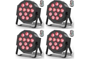 DELIBANG 4PCS RGBW LED Par Strahler Akku, 12 LED Bühnenlicht Wiederaufladbar mit Fernbedienung und Timing, Discolicht Partylicht Effektstrahler 8CH für Outdoor Beleuchtung Bühne Hochzeit Weihnachten