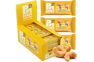 PRI'S Gluten-Free Snacks - Tasty & On-The-Go Oat-Based, Low Calorie, Protein Snacks for Adults - High Fibre, No Sugar, Low Fat Vegan Food with Natural Ingredients - 12-Pack Cashew Butter Pies by Pri Bakes