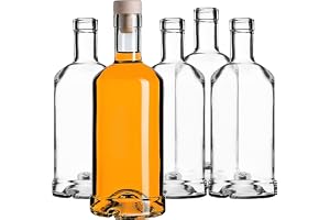 KADAX Set med 50 glasflaskor med kork – tomma flaskor för likör- och vinfyllning – vinflaskor – likörflaskor i glas – spritfl