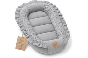 TOTSY BABY Mussola Riduttore lettino neonato - 90x50 cm baby nest trasportabile per neonati nido culla pod cocoonababy babynest antisoffoco Grigio