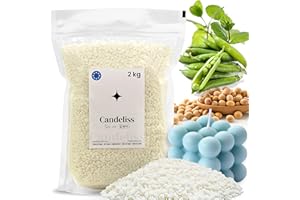 CANDELISS Cera di soia per candele in stampi 2kg. Cera naturale vegetale per candele con alto punto di fusione per fare candele in stampi di silicone (2kg)