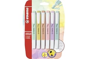 STABILO swing cool Pastel - Highlighter - Pack of 6 - Assorted Colours