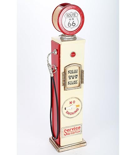 Mobiletto Porta CD A Forma Di Pompa Di Benzina Retro Con Luci - Design Originale - Foto 3