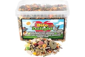 Bite & Delight Karma dla gryzoni uniwersalna - Pokarm dla myszoskoczków, myszy domowych, myszorówek, szczurów, kasztaniczek i innych - Naturalne - Bez cukru i sztucznych dodatków - 1000 ml