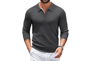 COOFANDY Polo Pullover Herren Strickpullover Pullover mit Polokragen Strick Poloshirt Langarm Business Sweater Winterpullover Polo Pulli