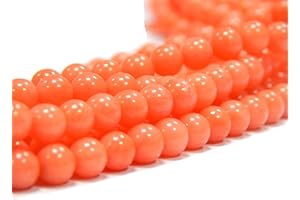 PERLIN Perlas redondas de coral natural de color naranja, 5 mm, 20 unidades, G110