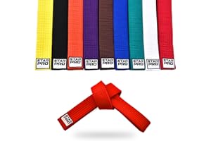 ‎STARPRO Starpro Martial Arts Grading Belt - 7 Stich Baumwolle - 9 Farben - Leichtes Design für Karate Judo Taekwondo Training und Wettkampf - 240cm 280cm 320cm