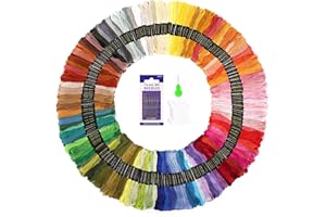 SOLEDI Fil Bracelet Bresiliens 173 Pièces - Fil Broderie dmc Kit Debutant Point de Croix Tricotage - Fils à Coudre Kitdes Outils Accessoires,150 Couleurs