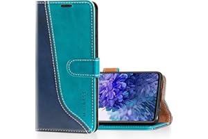 Mulbess Etui z klapką do Samsung Galaxy S20 FE, skórzane etui na telefon, składane etui z kieszeń na kartę, eleganckie jasny niebieskie