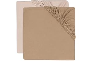 Jollein Prześcieradło z gumką z dżerseju, do ważenia, Wild Rose/Biscuit, 2 sztuki, 40/50 x 80/90 cm, 100% bawełna, certyfikat Öko-TEX