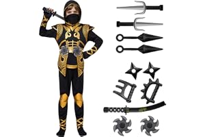 Spooktacular Creations Halloween Golden Ninja Fighter kostym för barn, småbarn, pojkar