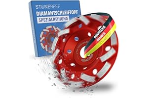 STONE REEF Betonschleifer [125x22.2x20] Betonfräse, Schleifteller 125mm, Estrichschleifer - Schleifscheibe für Betonbearbeitung, Diamantschleiftopf für Absaugung, Sanierungsfräse, Schleiftopf