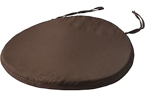 SOFTILLO Round Bistro Circular Chair Cushion With Ties Seat Pads For Dining Chairs Kitchen Garden Italian Fabric Removable Cover Indoor Outdoor Seat Pad Cushions Living Room Patio Office Shop BROWN