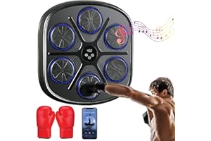 LEAFIA LED Music Boxing Machine, 9-Level Speed & Mode Adjustment, Smart Bluetooth Connection, Adjustmen height, Game Training Equipment for Kids and Adult, Gym and Home Use
